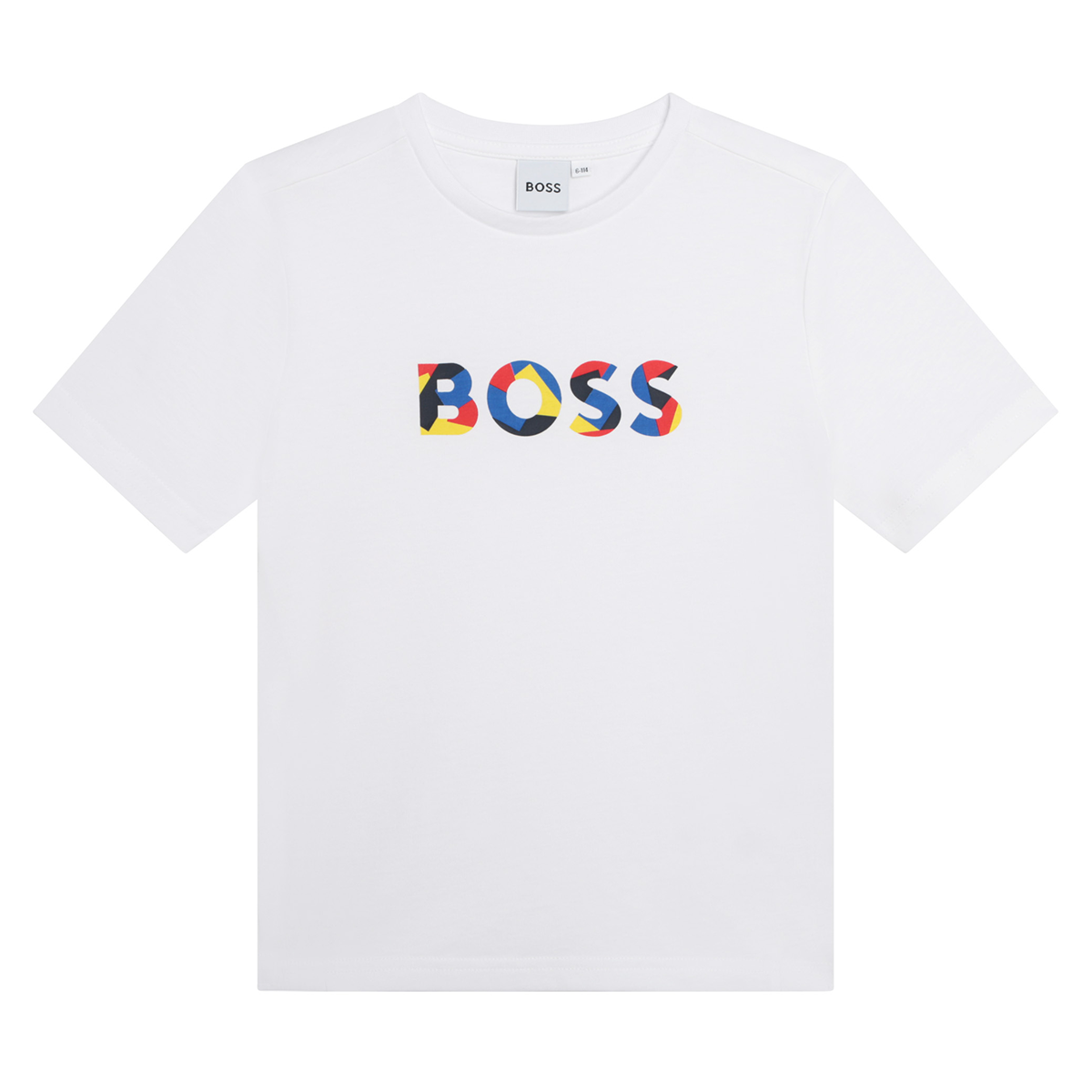 BOSS JUNIOR MULTI COLOUR PRINT T-SHIRT IN WHITE