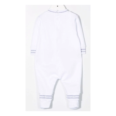 MOSCHINO BABY EMBROIDERED TEDDY BODY SUIT WITH SOCKS IN WHITE