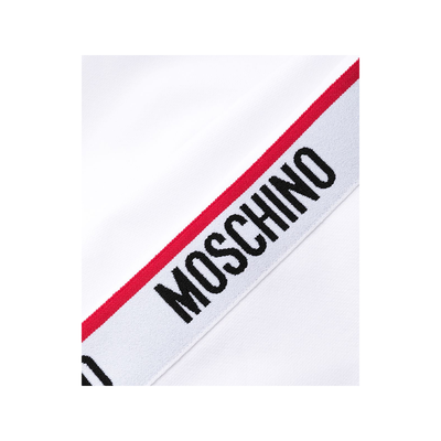 MOSCHINO TAPE LOGO SWEATER IN WHITE