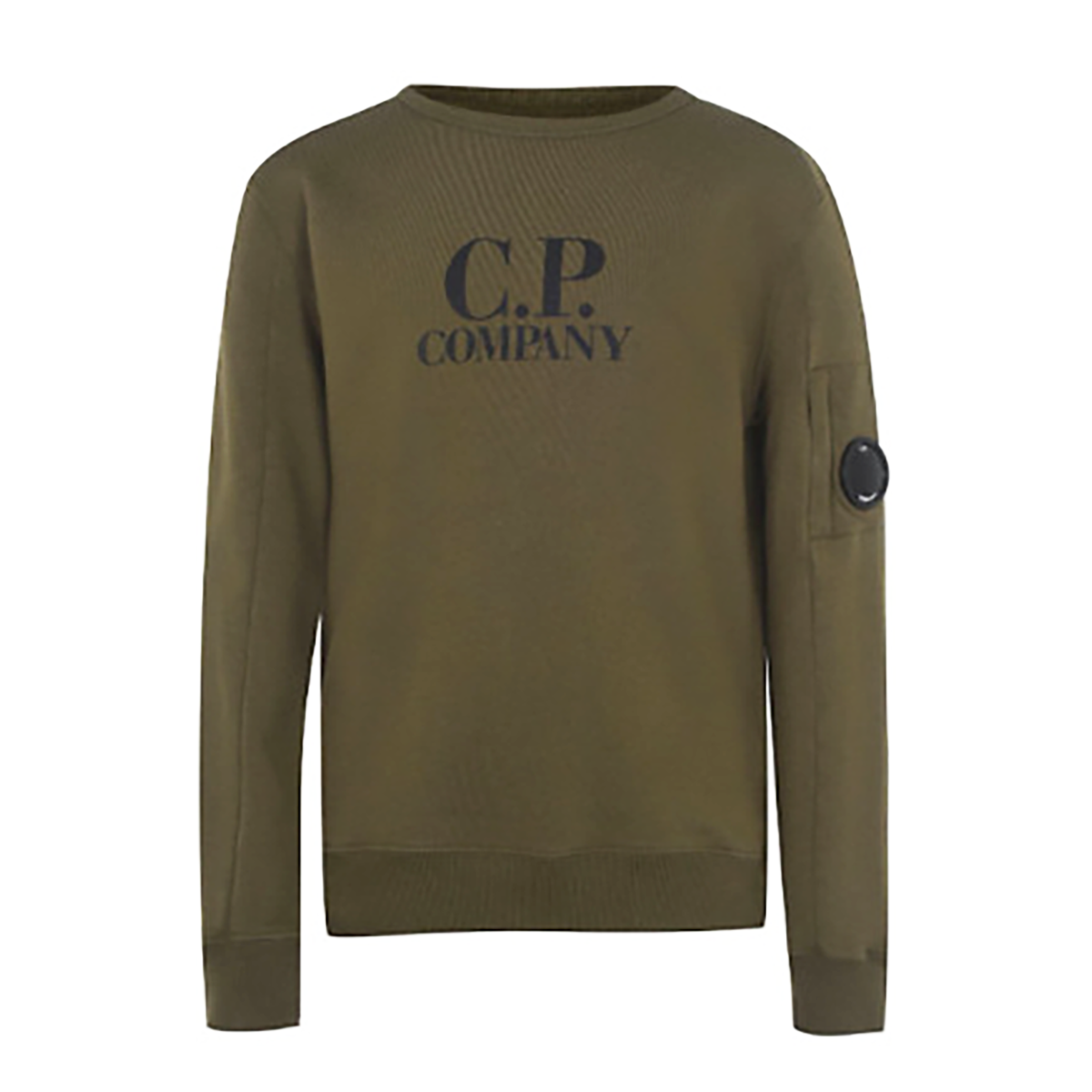 CP COMPANY JUNIOR CREWNECK BASIC SWEATER IN GREEN