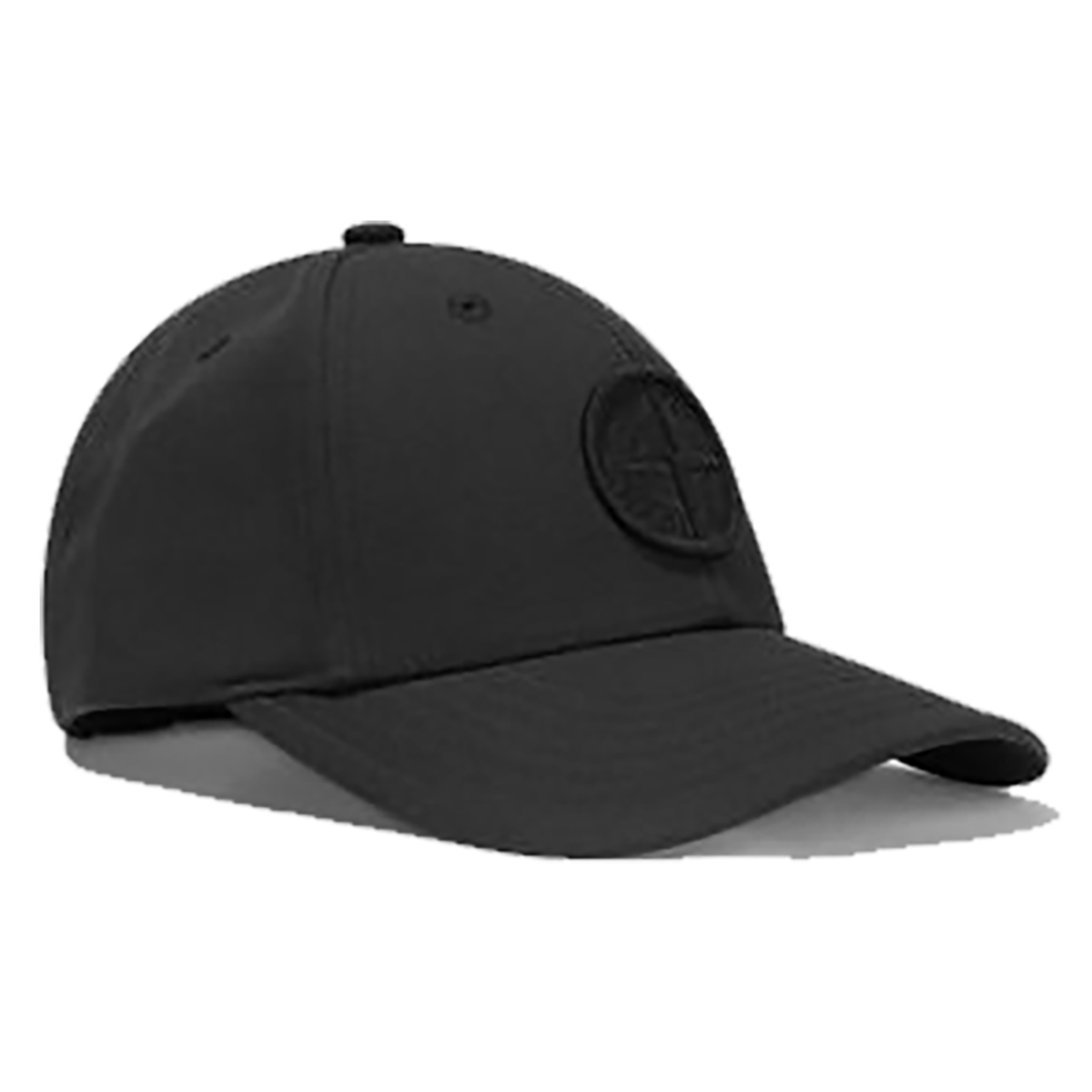 STONE ISLAND JUNIOR EMBROIDERED LOGO CAP IN BLACK