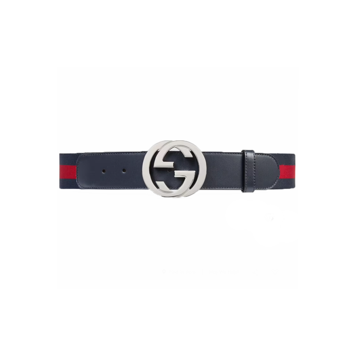 GUCCI GG BLUE AND RED WEB BELT IN BLUE