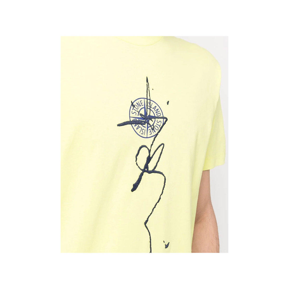 STONE ISLAND 'INK ONE' T-SHIRT IN YELLOW