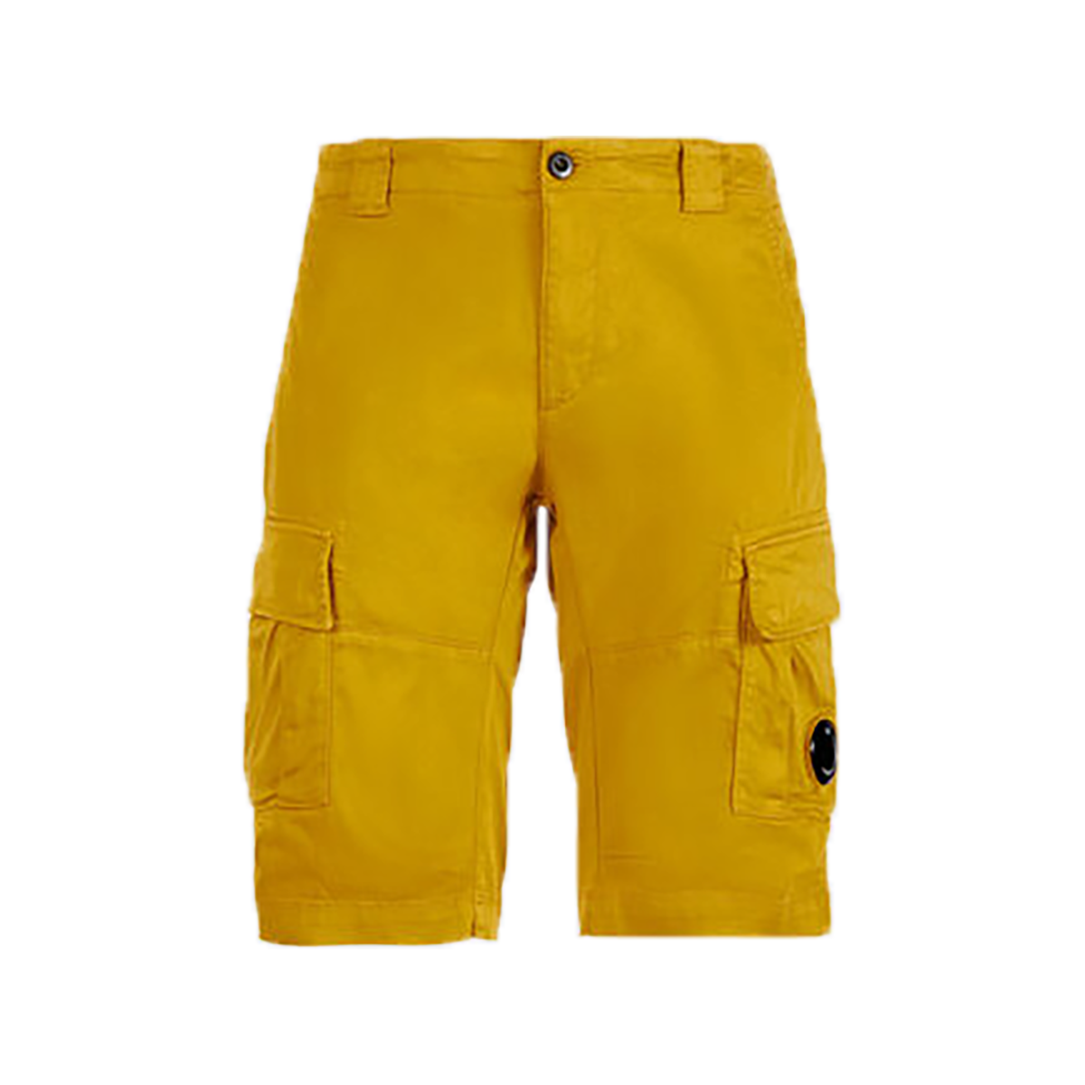 CP COMPANY STRETCH SATEEN CARGO SHORTS IN YELLOW