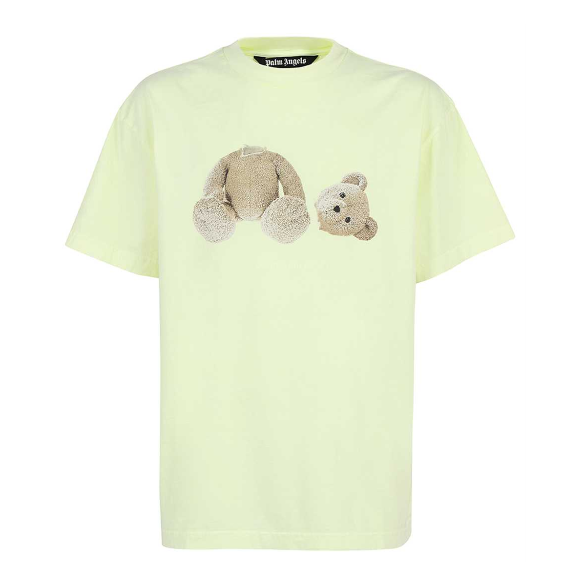 PALM ANGELS BEAR PRINT T-SHIRT IN YELLOW