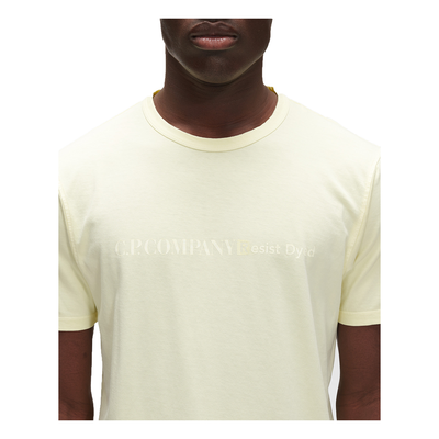 CP COMPANY 20-1 JERSEY RESIST DYED T-SHIRT IN PASTEL YELLOW