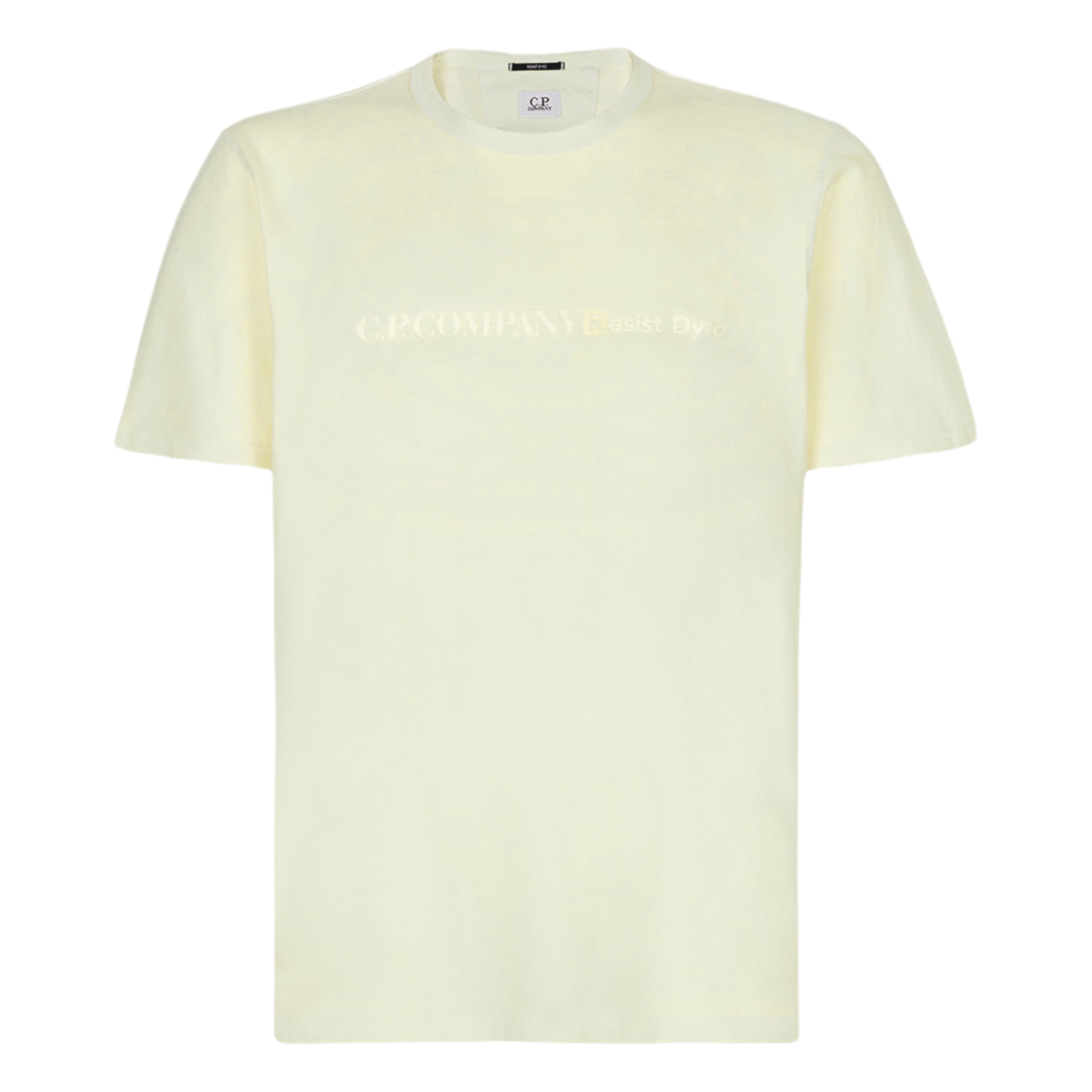 CP COMPANY 20-1 JERSEY RESIST DYED T-SHIRT IN PASTEL YELLOW