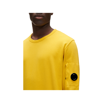 CP COMPANY LIGHT FLEECE CREW NECK SWEATER IN YELLOW