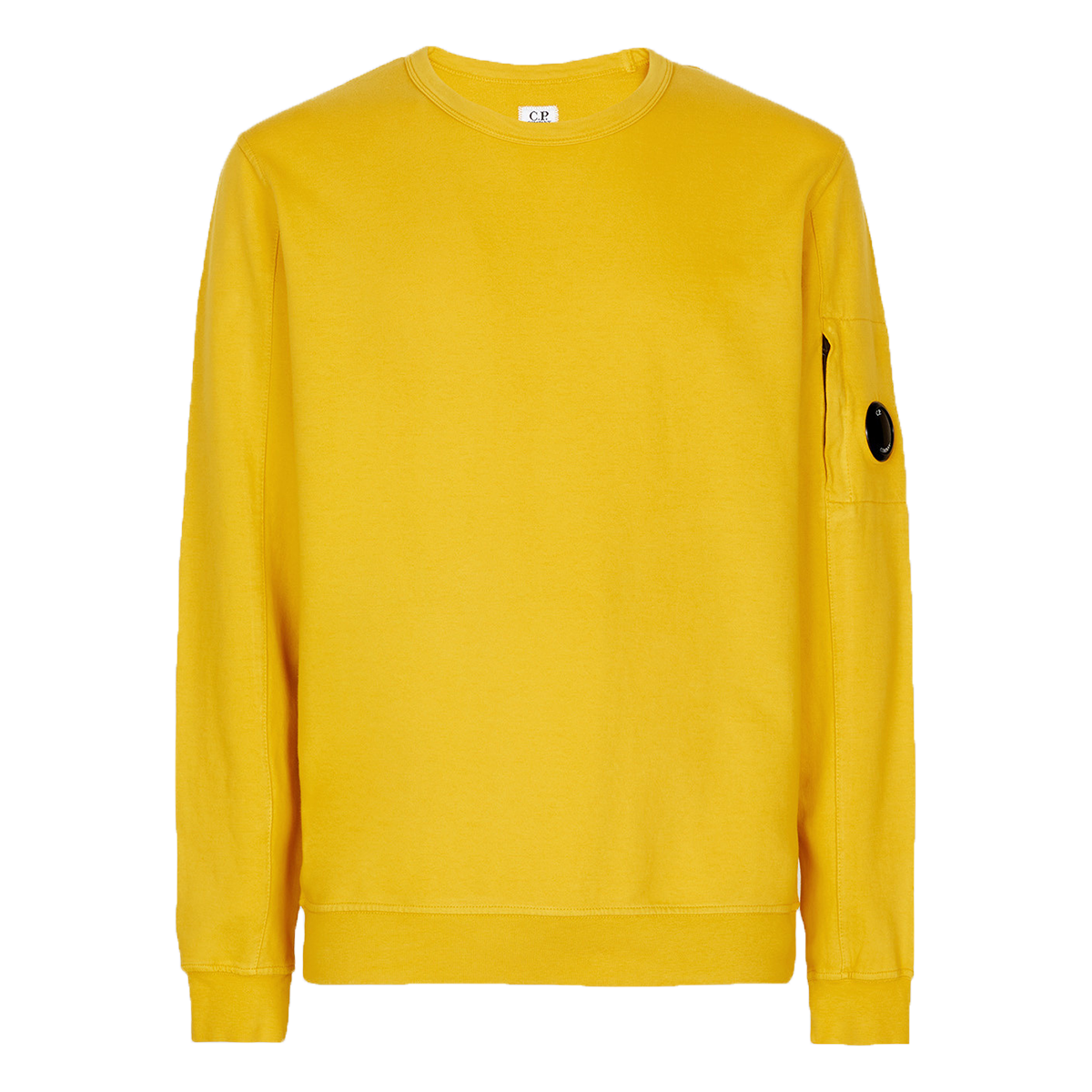 CP COMPANY LIGHT FLEECE CREW NECK SWEATER IN YELLOW