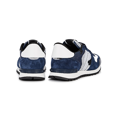 VALENTINO ROCKRUNNER CAMOUFLAGE TRAINER IN NAVY-WHITE